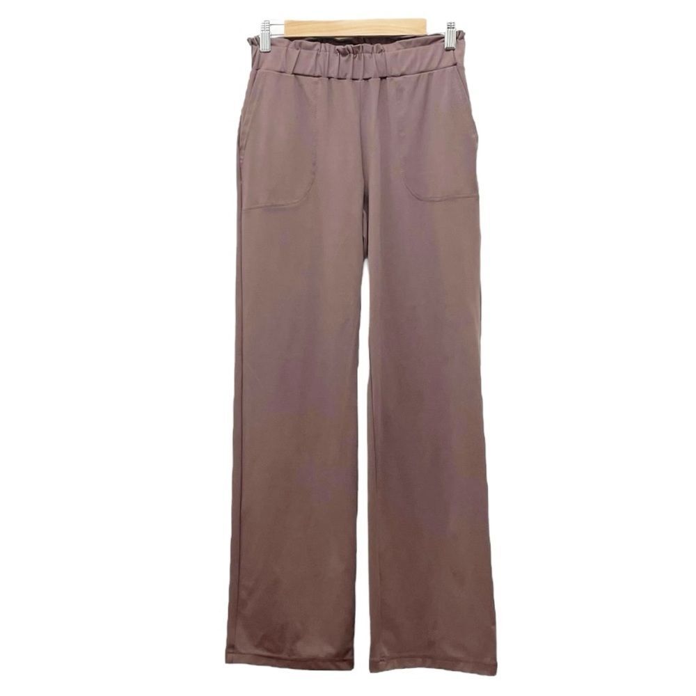 Joie Mocha Taupe Stretch Jersey Knit Pull On Wide Leg Dress Pants Womens Size XS - Picture 2 of 10